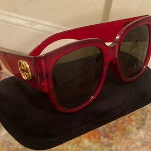 Gucci red frames sunglasses